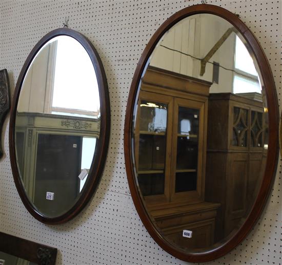 2 oval wall mirrors
